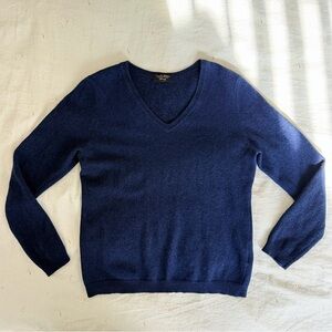 Cashmere Deep Blue V-Neck Sweater